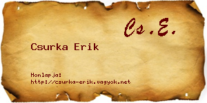 Csurka Erik névjegykártya